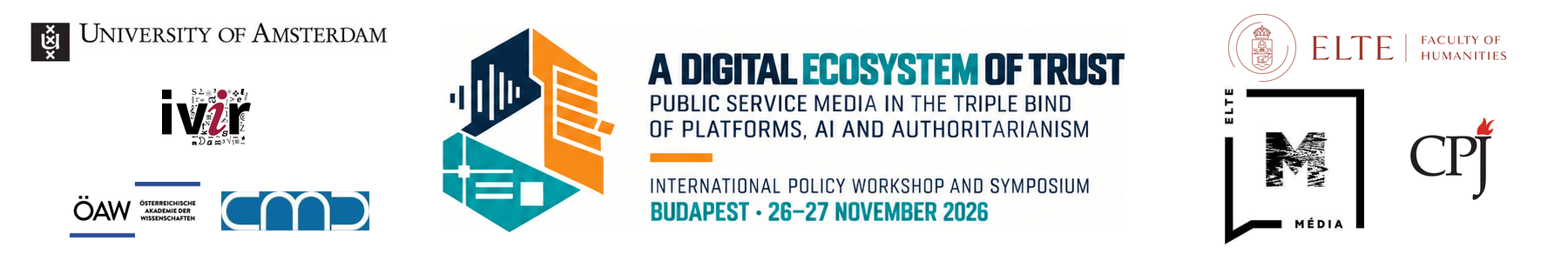 A Digital Ecosystem of Trust conference header with organising partners' logos